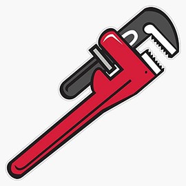 Pipe Wrench Retro Bumper Sticker Window Vinyl Decal 5"