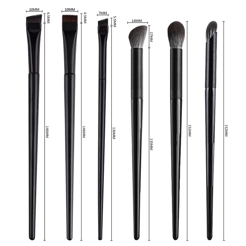 6 Pcs Makeup Brush Set Flat Eyebrow Brush Angled Eyeliner