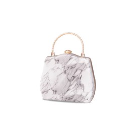 CORIOS Evening Bag Women's Marble Clutch Bag Luxury Wrist Bag Small Bag Elegant Bridal Bag Removable Chain Handbag for Wedding Evening Party Birthday Dance Party, gray