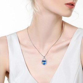 MEIDERBO Grandma Necklace 925 Sterling Silver Crystal Grandma Pendant Necklace Jewelry Gifts for Women