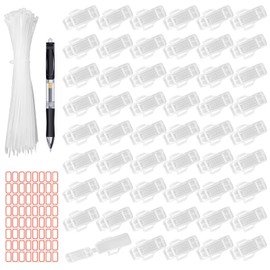 Cable Labelling Detection Box - 100 Pieces Cable Labelling Detection Box Set with 102 Pieces Nylon Cable Ties, Waterproof Transparent Cable Labels for Labelling and Sorting Cables