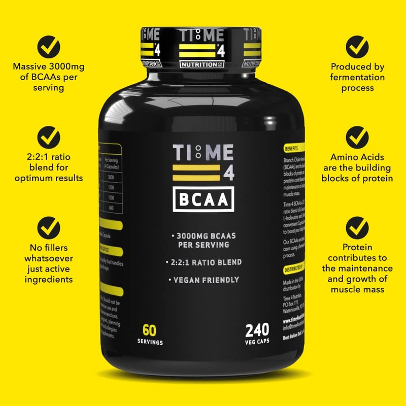 Time 4 BCAA - 240 Capsules High Strength Branch Chain