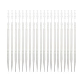 LBY Plastic Toothpicks Home Teeth Cleaning Tool,Brush and Flat Rhombus Double-Ended Toothpick,Interdental Toothpicks, 2 Way Toothpick,Plastic White(Pack of 500)