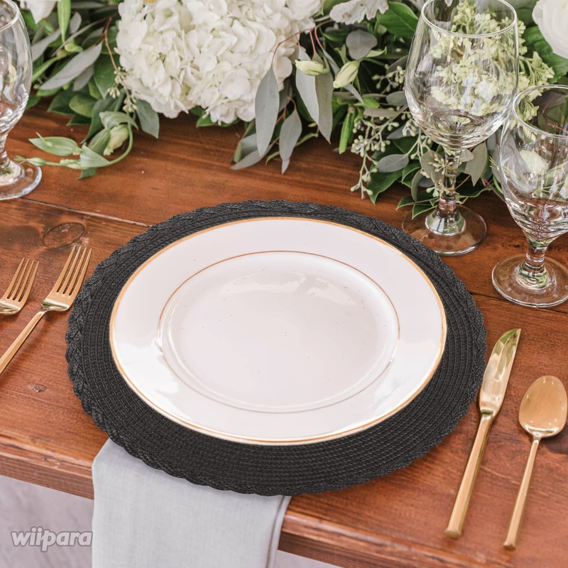 wiipara Round Woven Placemats Set of 6, 34 cm Kitchen