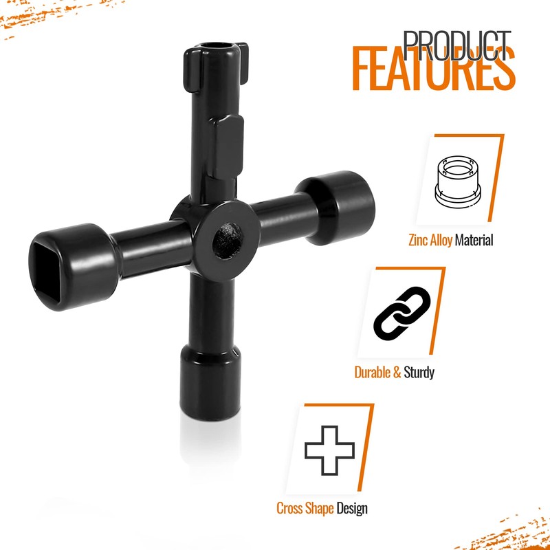 ZAVIA 4 Way Multifunction Utility Key | Black Meter Box