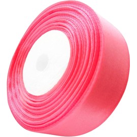 Ribbon 1 inch Flamingo Pink Ribbons for Crafts Gift Ribbon Satin Solid Ribbon Roll 1 in x 25 Yards