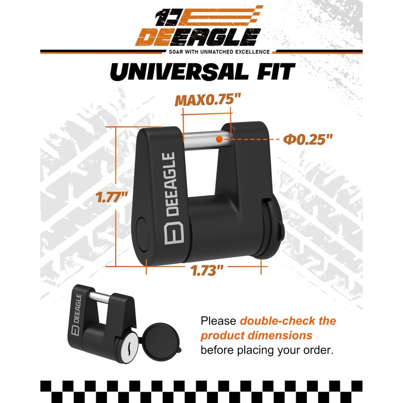 DEEAGLE Trailer Lock Set, 5/8" Dia 3-1/2” Long Trailer Hitch