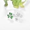 TANGPOET Small Shamrock Earrings for Women Sterling Silver Three Leaf