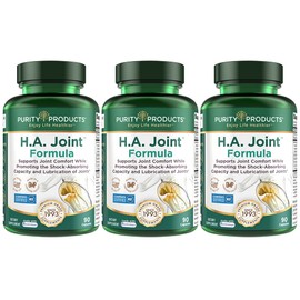 Purity Products Purity Products HA Joint Formula Hyaluronic Acid + Key CoFactors - Joint + Skin Multi Collagen (Type I, II & III) - 5-Loxin - Olive Fruit Extract - Joint Flexibility + Mobility - 90 Capsules (3)