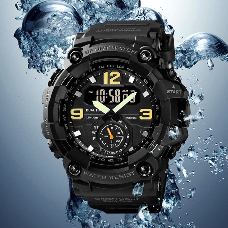 Men Digital Watch Waterproof Stopwatch Timing Date Display Alarm Clock