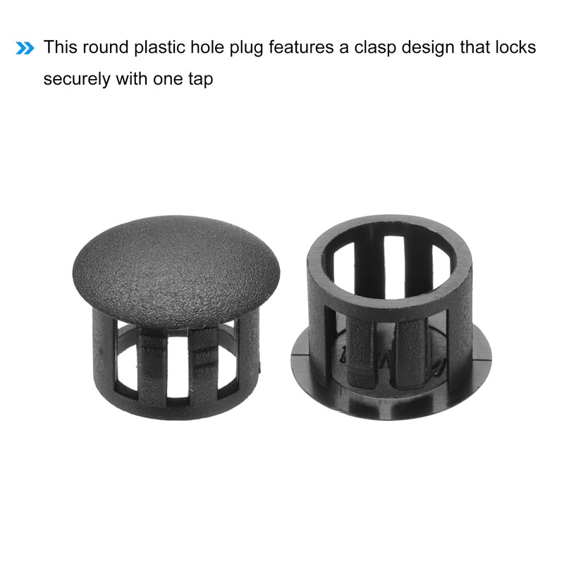 Sourcing Map 32PC Black 13mm(1/2") Plastic Hole Plugs - Flush
