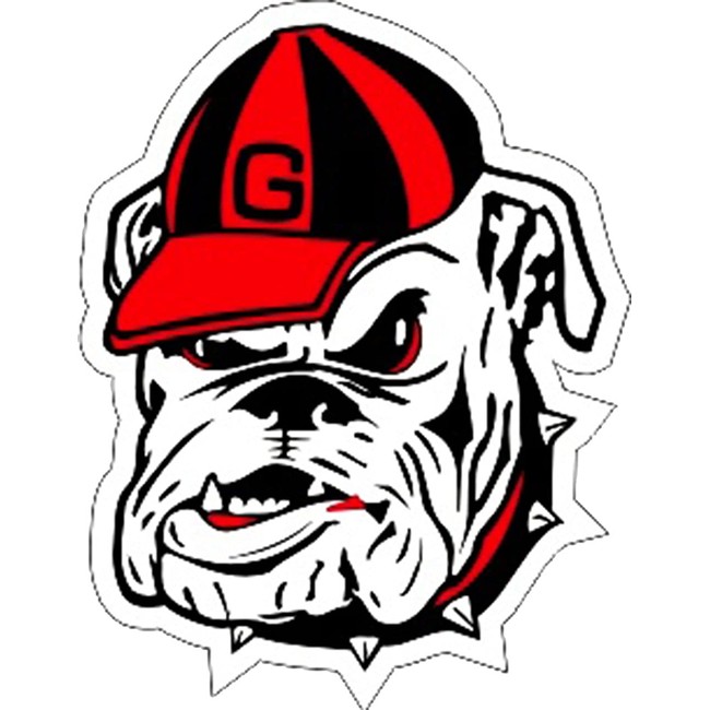 Craftique Georgia Bulldogs UGA Bulldog Head Decal