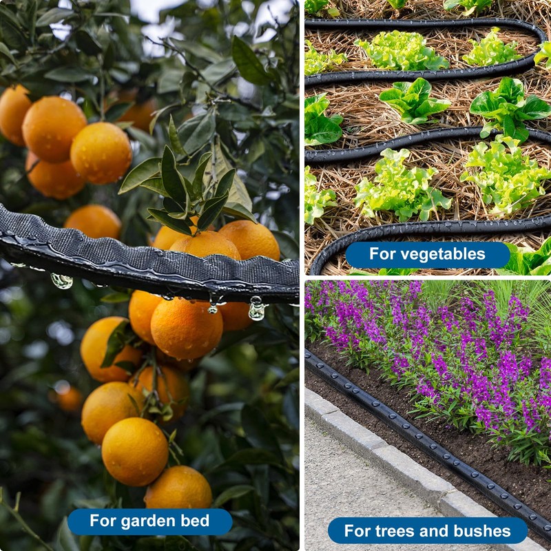 Naicet Flat Soaker Hose 20FT Lightweight and Flexible Irrigation Solution