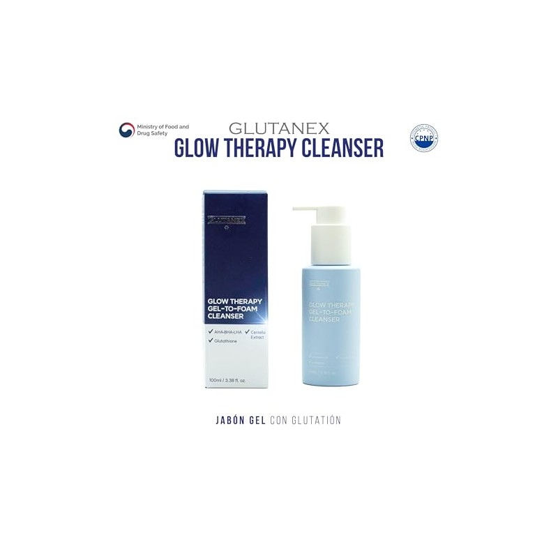 GLUTANEX™ CLEANSER Jabón Gel Seborregulador, Exfoliante, Aclarante y Antioxidante con