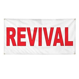 Vinyl Banner Multiple Sizes Revival Red Health Care Outdoor Weatherproof Industrial Yard Signs 4 Grommets 12x30Inches