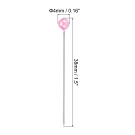 PATIKIL Sewing Pins, 100 Pcs 1.5 Inch Straight Pin with Plastic Pearlized Ball Head for Fabric Decorative Jewelry DIY Craft Sewing Project, Light Pink