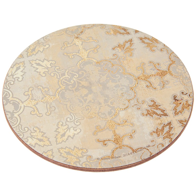Creative Tops C000279 Cork-Backed Coasters Set with Printed Gold Impressions