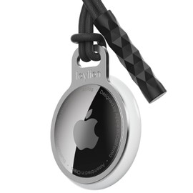 AirTag Schlüsselanhänger Halter, Sicherer Halter für Air Tag, Spiegel polierter Perfekter Ring für den AirTag, Minimale und leichte schlanke dünne AirTag Tasche mit Riemen (schwarz)