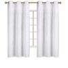 Diraysid 100% Blackout Curtains White Linen Curtains for Bedroom Grommet
