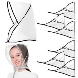 12Pcs Rain Bonnet with Plastic Visor,Waterproof Rain Scarf,Clear Rain Hats,Reusable Rain Bonnet for Women to Keep Hairstyle(Black)