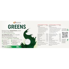 ENEREX ENEREX - Organic Juiced Greens Powder 250g 25-Servings - Formulated with Royal Jelly & Bee Pollen - Natural Vitamin, Mineral, Enzyme Content with Probiotics - Gluten and Dairy-Free