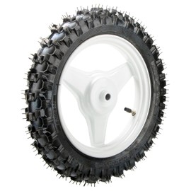 SUNQIAO 1.40-10 Rear Wheels 2.50-10 Tyres Assembly for PW50 PY50 PEEWEE 50CC Y Zinger Kid Bikes (White)