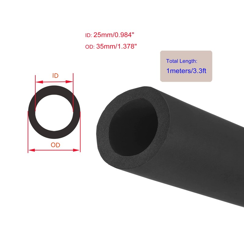 Foam Tubing for Handle Grip Support,Pipe Insulation 25mm ID 35mm