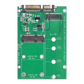 Yolando M.2 NGFF B/B+M KEY and/or mSATA SSD Hard Drive to SATA III 3 Board Adapter Card