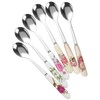 YOLIFE 6 Pcs Stainless Steel with Ceramic Handle Tea Spoons,