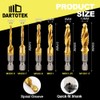 DARTOTEK 6 Pieces Metric Tap Drill Bit Titanium Coated Tap