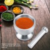 Stainless Steel Mortar Pestle Beans Garlic Spices Foodstuffs Grinder Kitchen