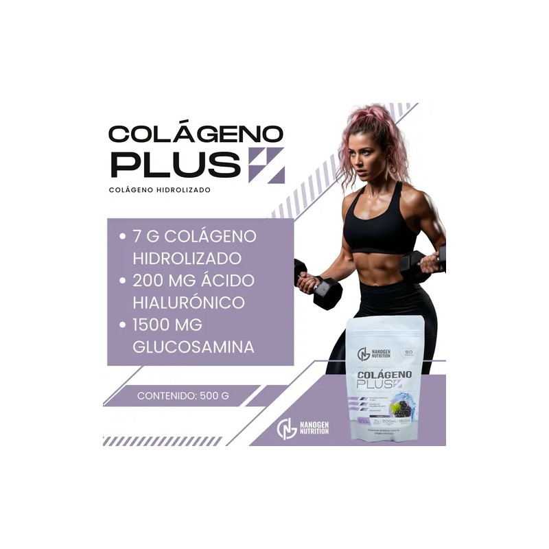 Colágeno Hidrolizado Ácido Hialurónico Glucosamina 500g Nano