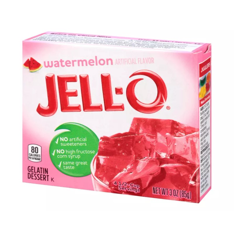 Jell-O Watermelon Gelatin Dessert Mix, 3 oz Box