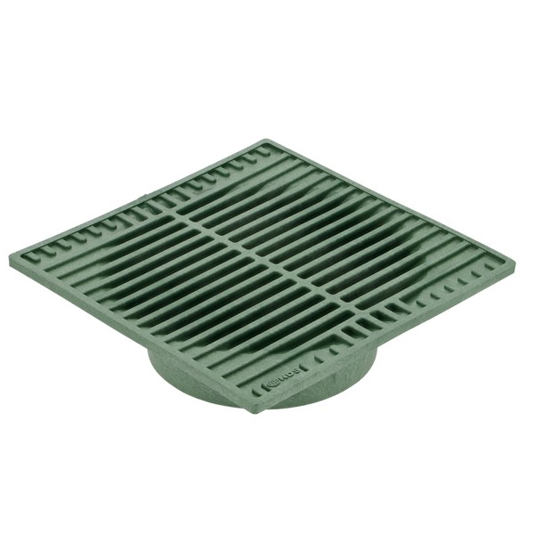 NDS Square Grate, Fits Spee-D Catch Basin Drain & 6 in. Drain Pipes & Fittings, 9 in., Green Plastic