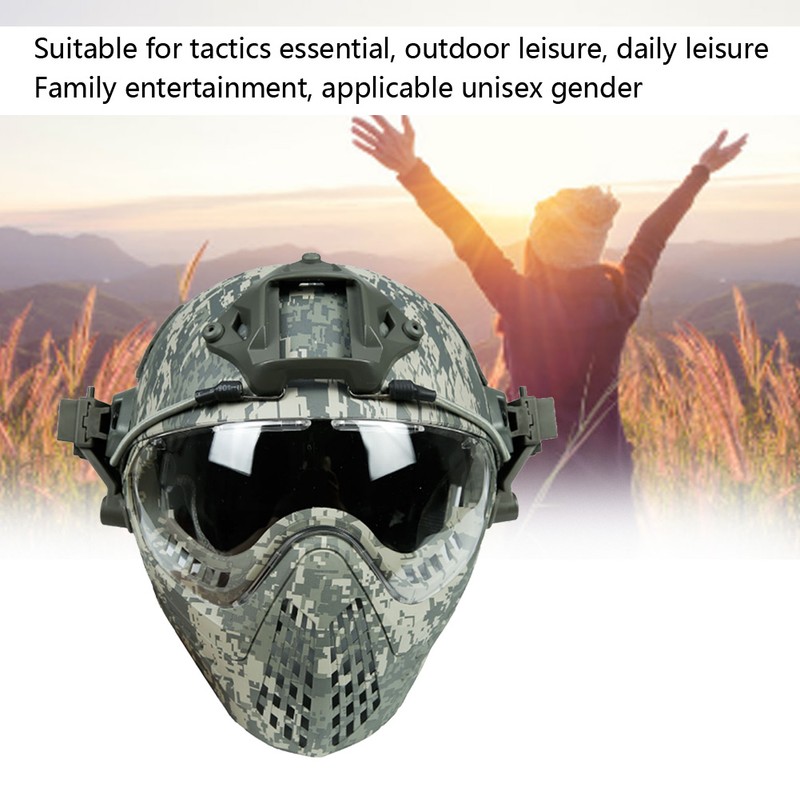Camouflage Simple Assemble Disassembly Integrated Protection Tactics Helmet with Face