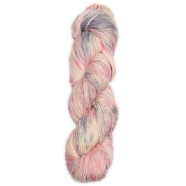 Juego de 3 madejas de lana de alpaca 100 % para bebé, tela de encaje voluminoso y grueso, suave y perfecto para tejer y ganchillo (jardín de rosas marfil, teñido a mano, 100 g Hank)