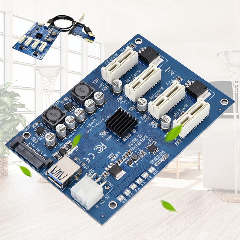 PCI-E 1X to 4X PCIe USB3.0 Converter Extender Adapter Card