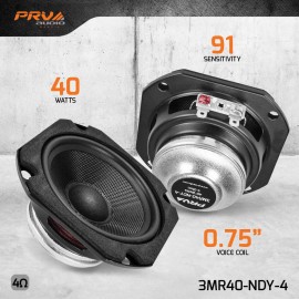 PRV Audio 1x PRV Audio 3MR40-NDY-4 Midrange Neodymium 3" Car Audio Speaker 4 Ohm 40 Watts