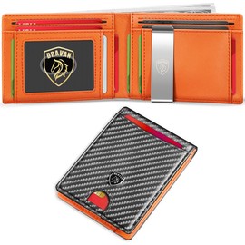 VTLASK Men's Slim Wallet with RFID Blocking:_10Carbon blue