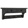 Emfogo Wood Coat Hooks Wall Mounted, Rustic Style with 4