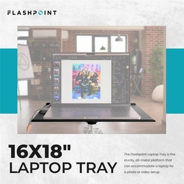 Flashpoint Laptop Tray Platform for Tripod and Light Stand – 16 x 18 with Arca Mount Compatibility, Non-Slip Surface, Durable Construction, Adjustable for Laptops, Projectors, and Devices
