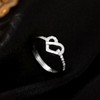 KONFEN 925 Sterling Silver Rings, Cubic Zirconia Adjustable Heart Rings
