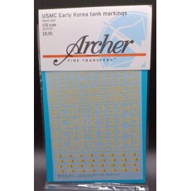 Archer | No. AR35101 | 1:35 USMC Early Korea Tank Markings Transfers