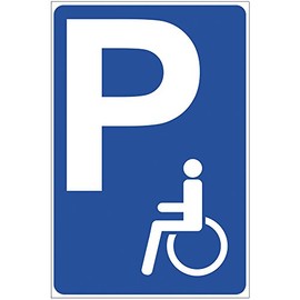 Sign "Behindertenparkplatz" PVC Hard Foam Board 200 x 300 mm - 3 mm Thick