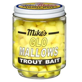 Atlas Mike's Jar of Glow Cheese Marshmallow Salmon Fishing Bait Eggs, Yellow, 1.5 Ounces