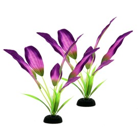 DVHEY Silk Aquarium Plants for Betta Fish Tank, 2 Pcs 8 Inch Small Silk Aquarium Plant Aquatic Water Grass Decoration, Purple