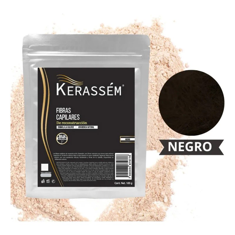 Fibras Capilares 100g Cubre Calvicie Kerassém Varios Tonos