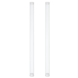 PATIKIL Clear Rigid Tube Round Plastic Tubing with End Caps Polycarbonate Water Pipe, 250mm/10 Inch Length, 12mm x 13mm/0.47" x 0.51", 2 Set