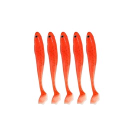 Rubber Fish Zander Set 3D Eyes Soft Fishing Lures 10 cm Fish Fishing Trout Perch Bait Jig Heads Artificial Bait Fishing Gift for Freshwater Salt Water Pack of 5 4#