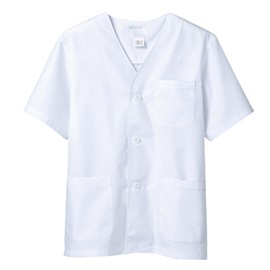 Mont Blanc Cooking Clothes, Japanese Food, White Coat, Short Sleeve, Collarless, Men's, SEK Antibacterial, 1-612 L, white